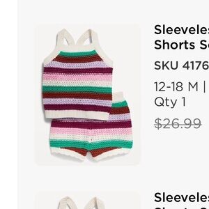 Sleeveless Sweater-Knit Tank and Shorts Set for Baby